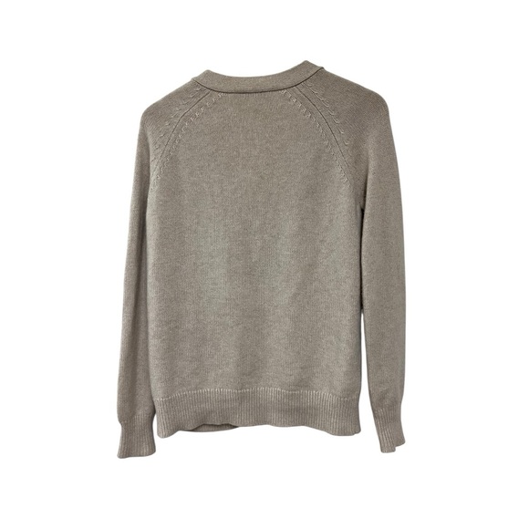 Jenni Kayne Stanford Cashmere V Neck Button Front Cardigan Sweater Beige M - Picture 3 of 5